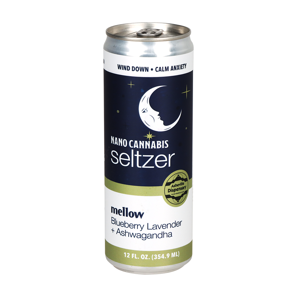 Asheville Dispensary Nano Cannabis Seltzer | Mellow Blueberry Lavender | Individual Can