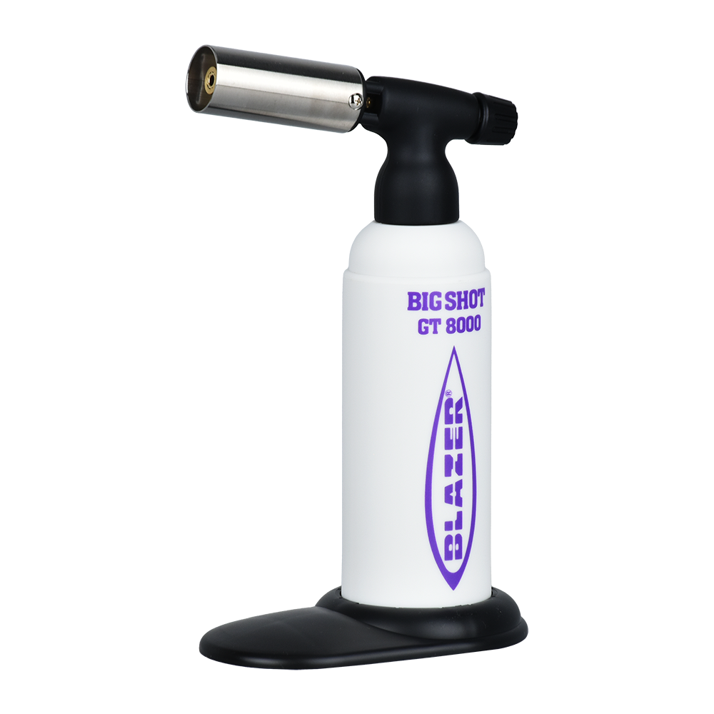 Blazer Big Shot GT8000 Torch Lighter | White & Purple Logo