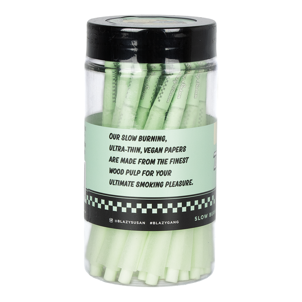 Blazy Susan Pre-Rolled Cones | Green Jar | 1 1/4 Size | 50 Count Jar