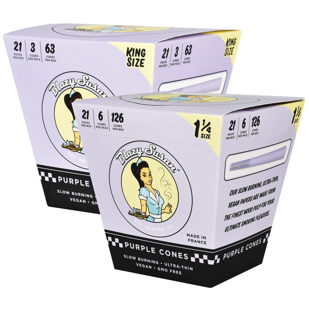 Blazy Susan Pre-Rolled Cones | Purple Bulk Box | 21pc Group