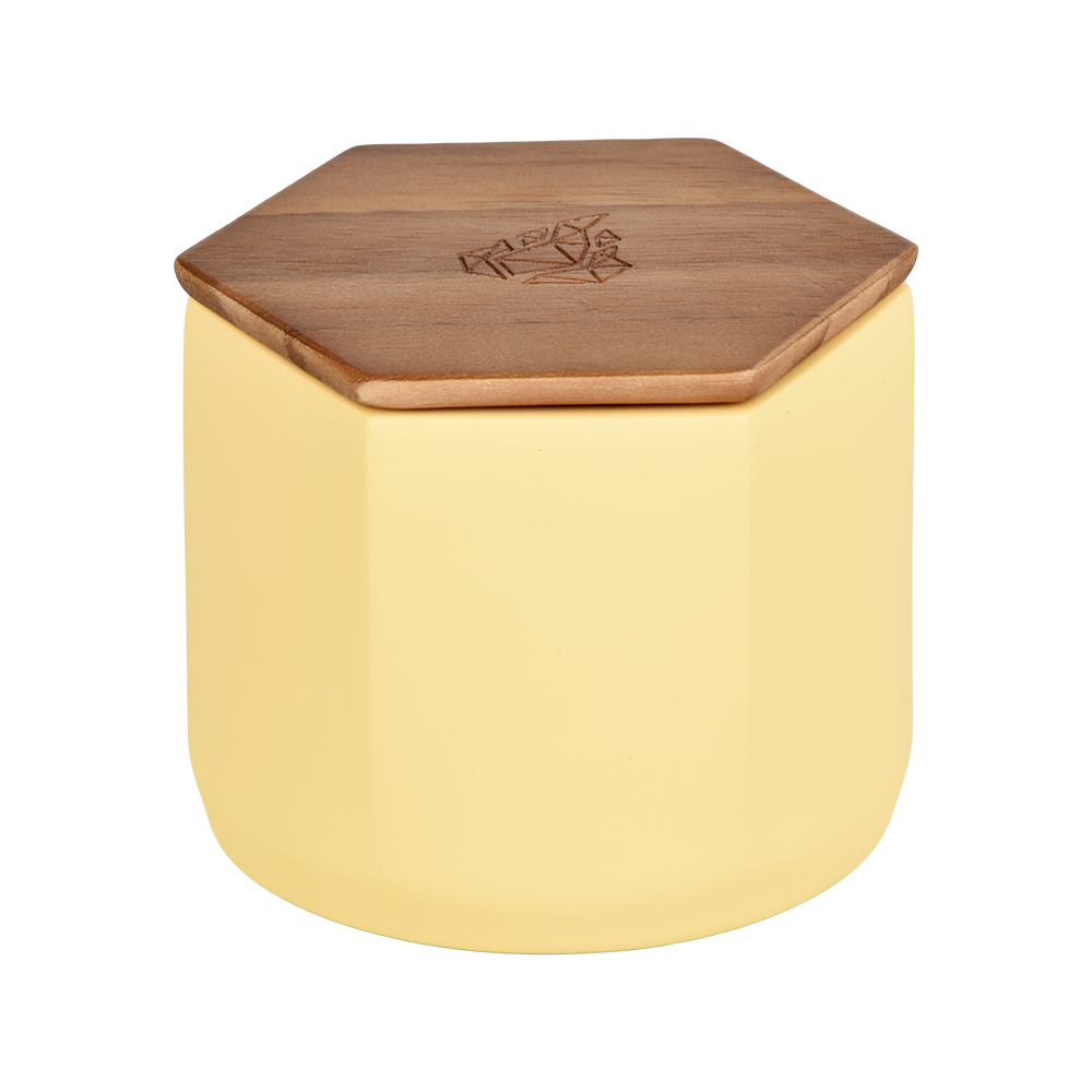 BRNT Designs Malua Ceramic Stash Jar | Yellow | Closed View