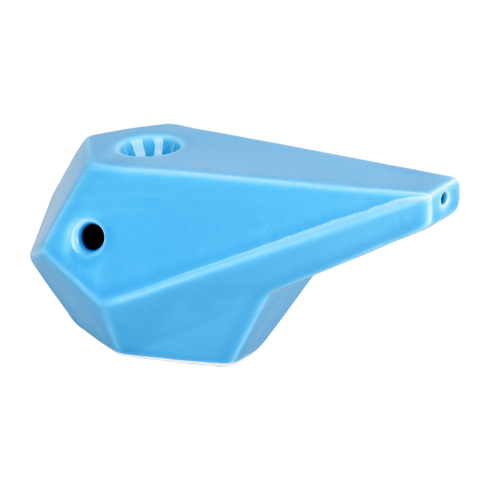BRNT Designs Prism Ceramic Hand Pipe | Carb Hole & Mouthpiece View