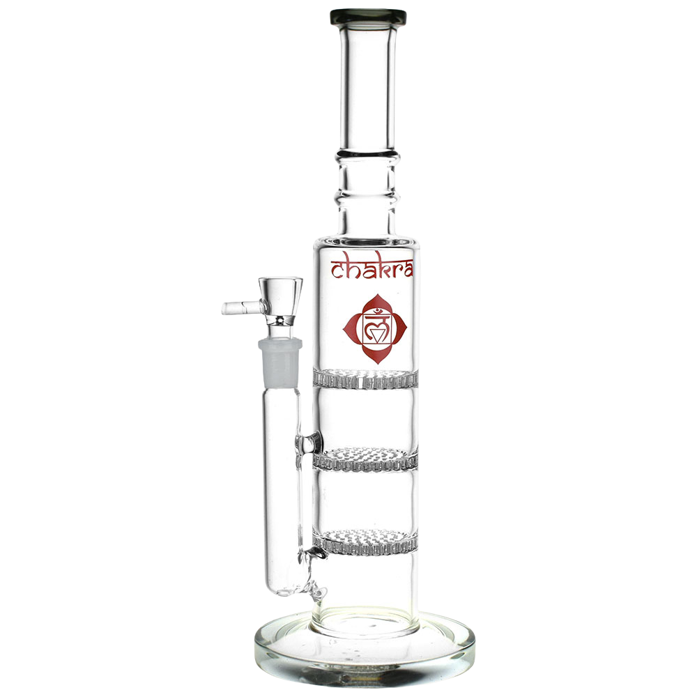 Chakra Triple Honeycomb Tower Bong | Gray