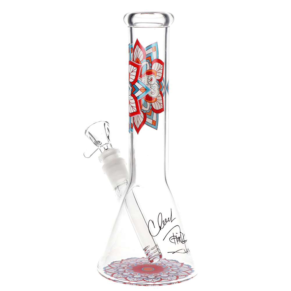 Cheech & Chong Glass Beaker Bong | Mandala Glow | Back View