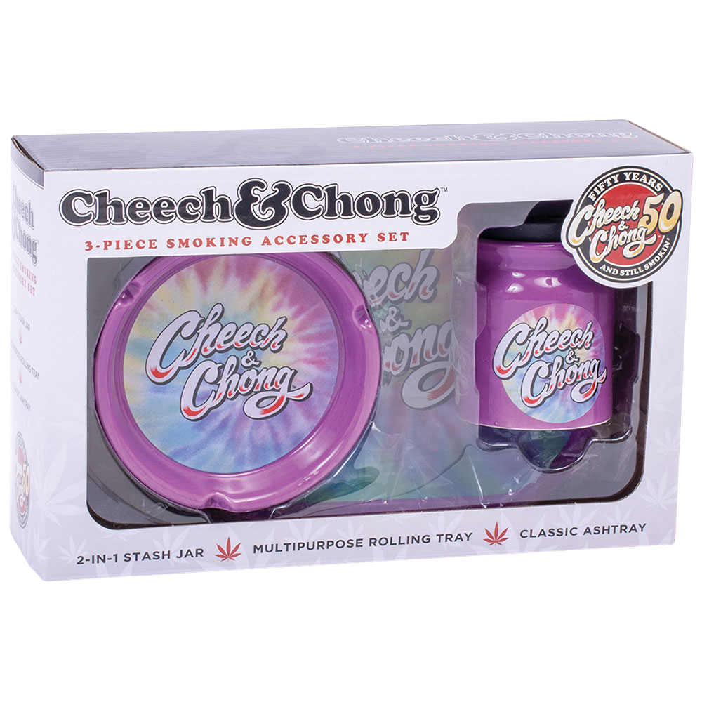 Cheech & Chong Smoke Lover's Gift Set | Purple Tie Dye | Packaging