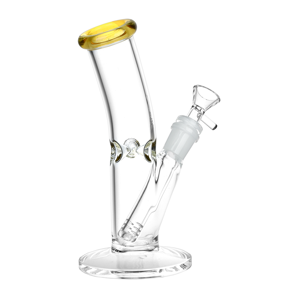 Classic Glass Bent Neck Straight Tube Bong | Small Size | Back View
