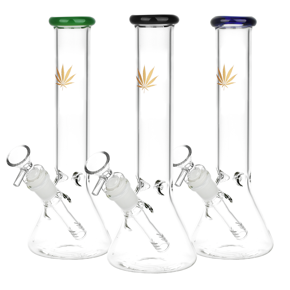 Classic Glass Gold Leaf Beaker Bong | Medium | Group