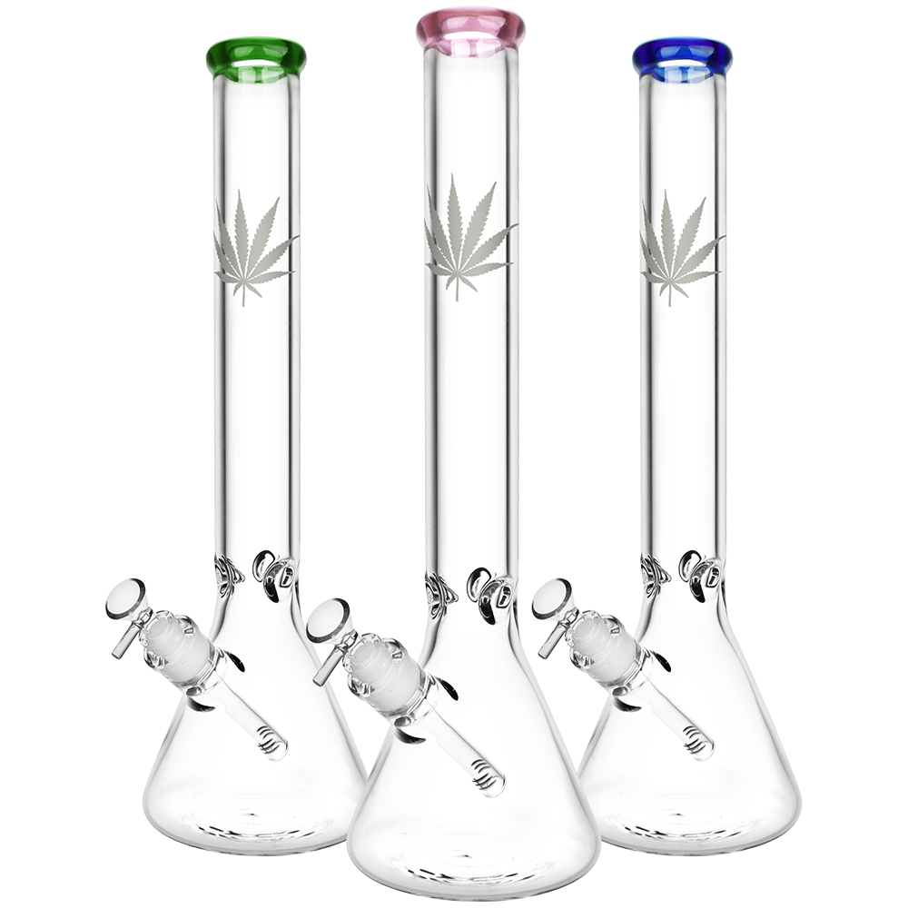 Classic Glass Silver Leaf Beaker Bong | Extra Large | Group