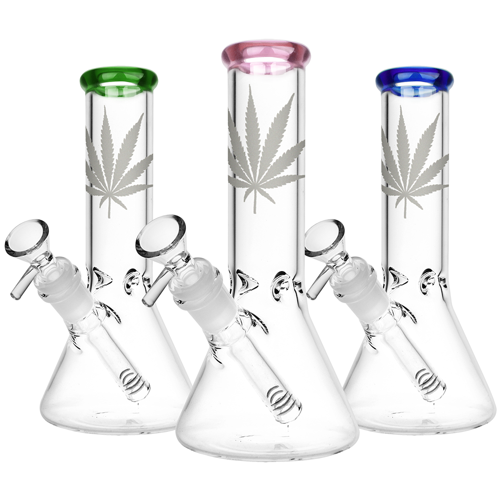 Classic Glass Silver Leaf Beaker Bong | Small | Group