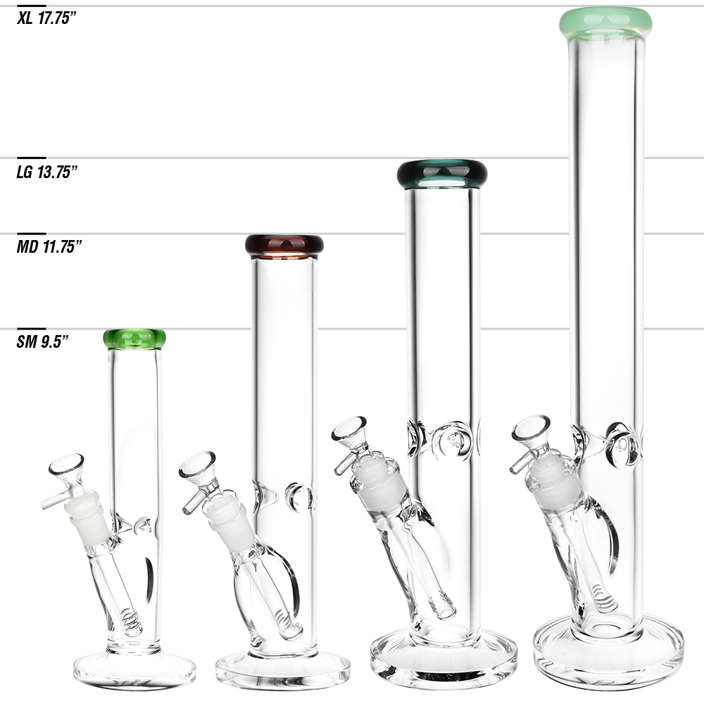 SeshGear Classic Glass Straight Tube Bong | Size Chart for Comparison