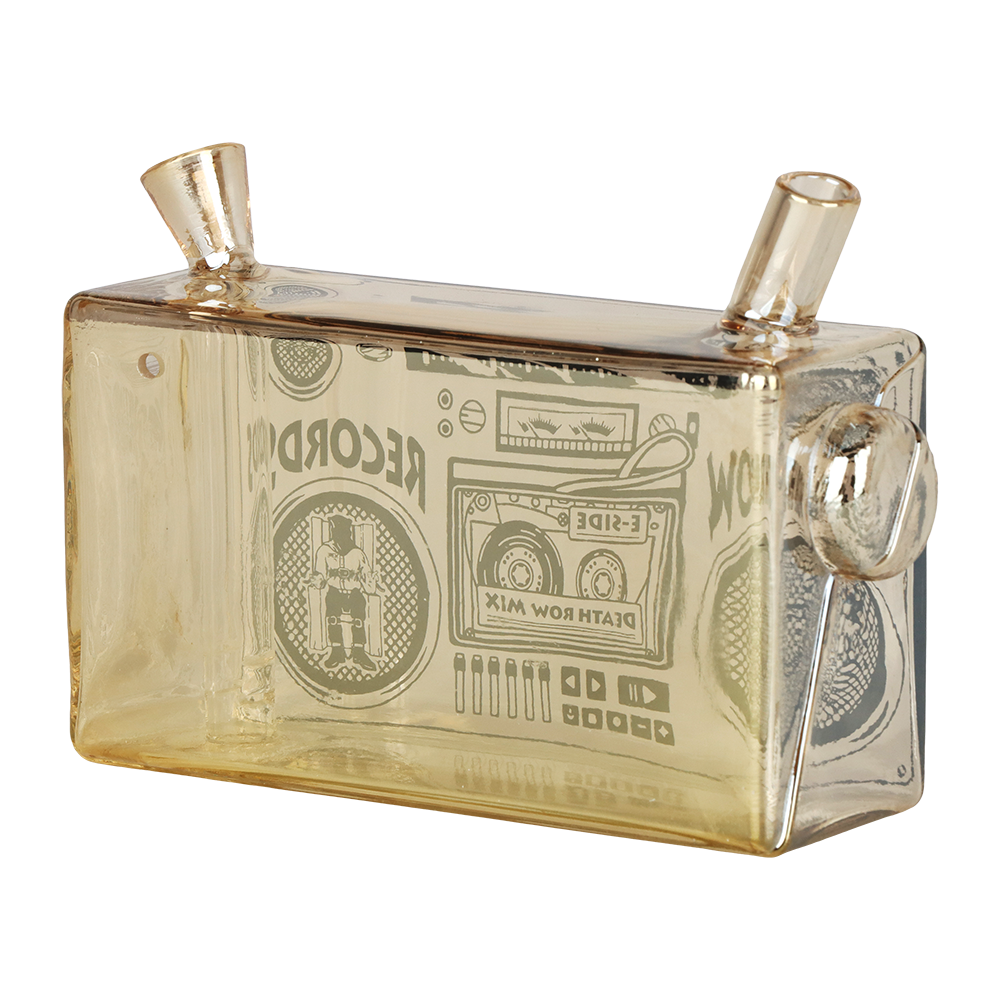 Death Row Records Boom Box Blunt Bubbler | Gold Back View