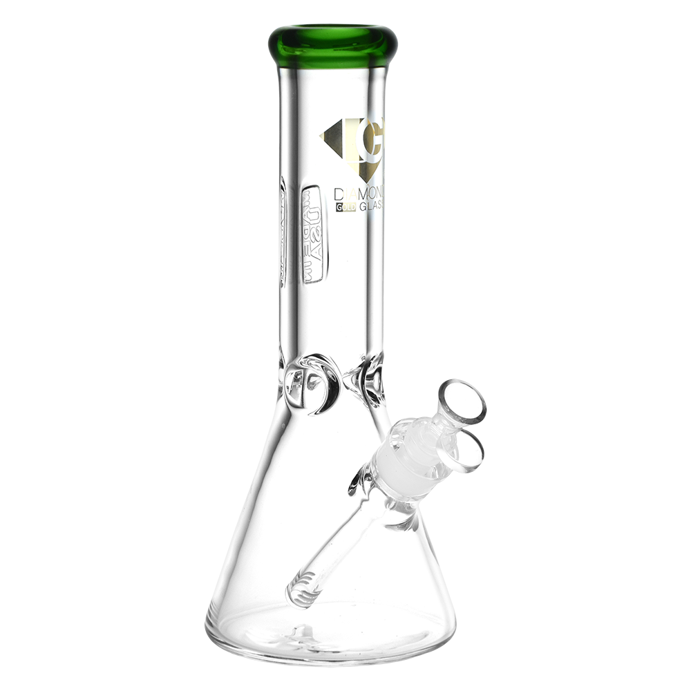 Diamond Glass American Made Beaker Bong | Green