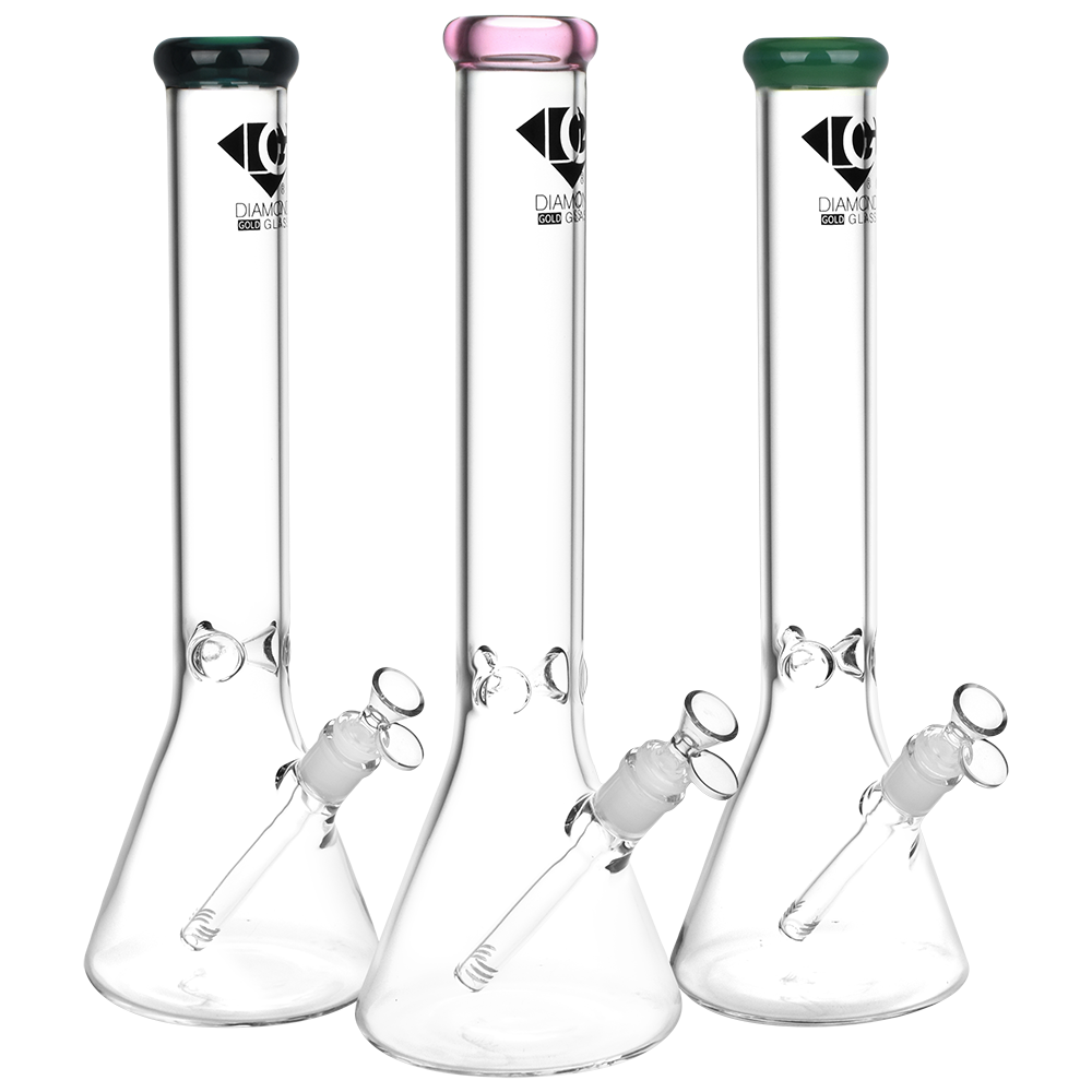 Diamond Glass Gold Classic Beaker Bong | Group
