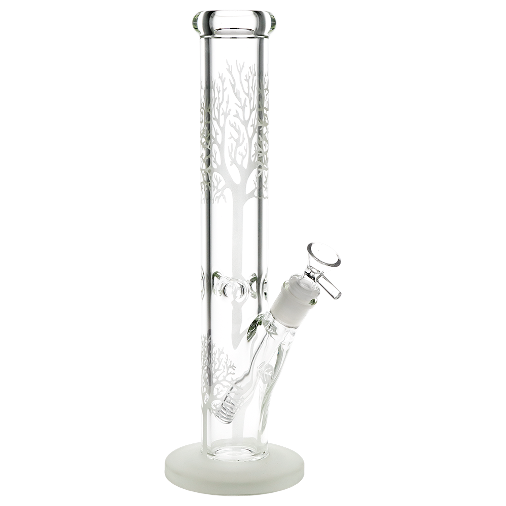 Forest Aglow Straight Tube Bong | Front View