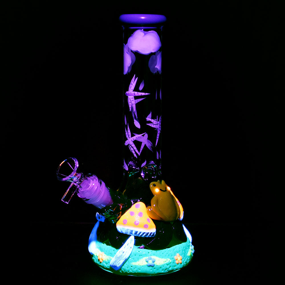 Froggy Fungi Beaker Bong | UV Reactive Accents
