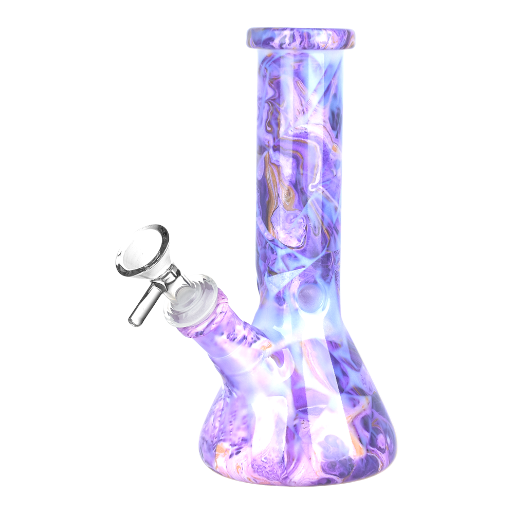 Gemstone Glass Beaker Bong | Purple Amethyst