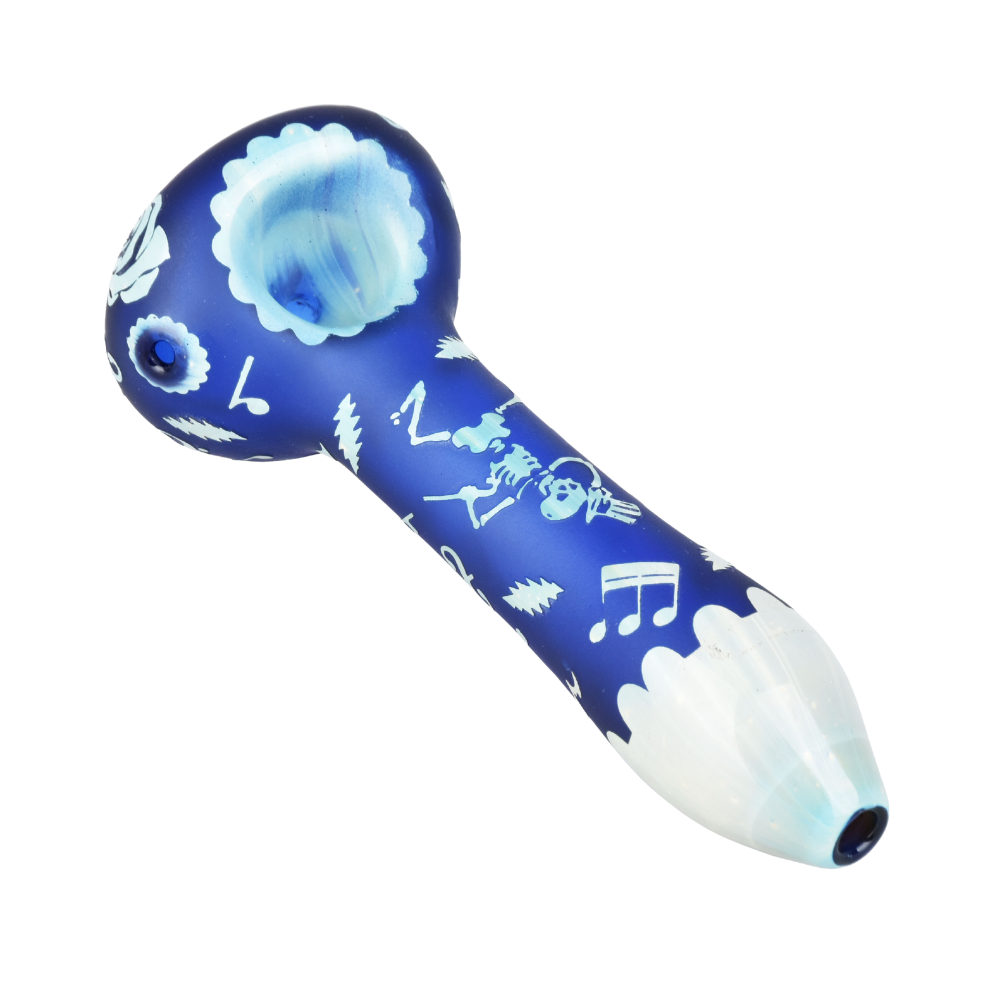 Grateful Dead x Pulsar Etched Spoon Pipe | Steal Your Face | Top View