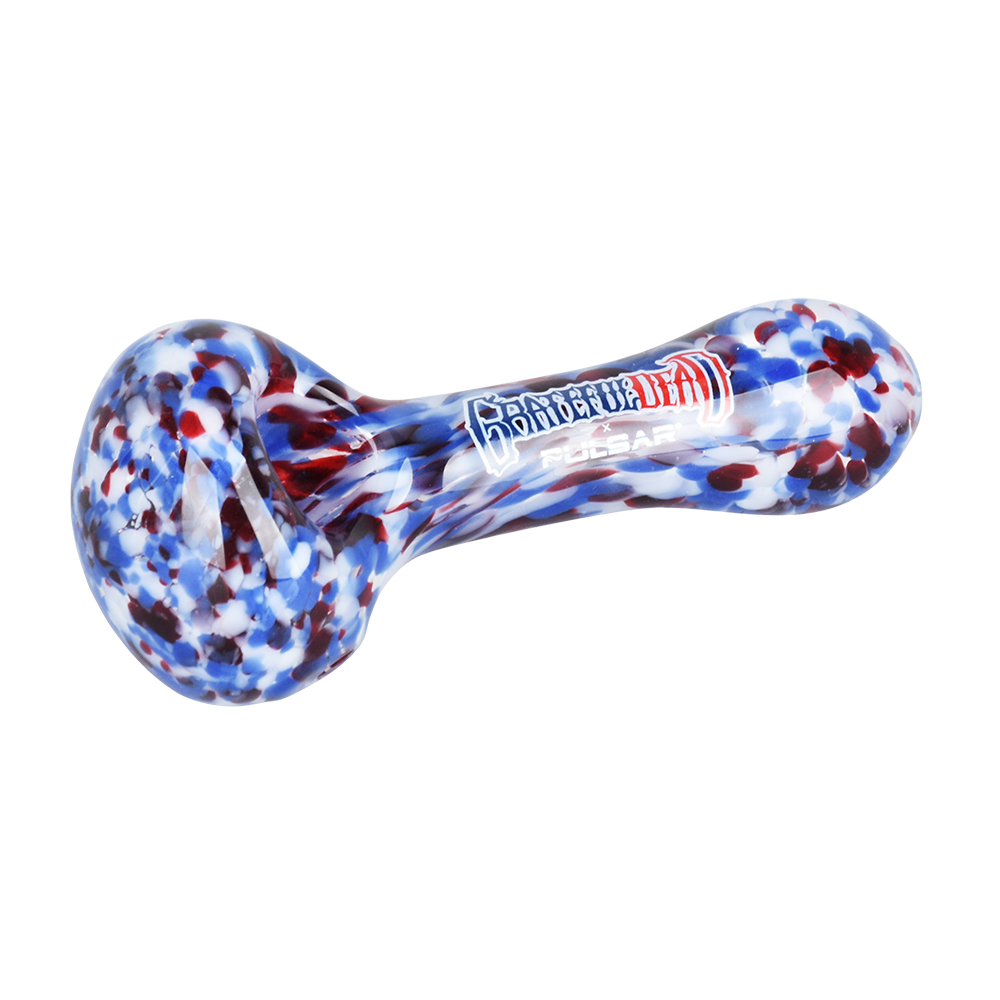 Grateful Dead x Pulsar Frit Spoon Pipe | Acid Rain | Bowl Frontal View