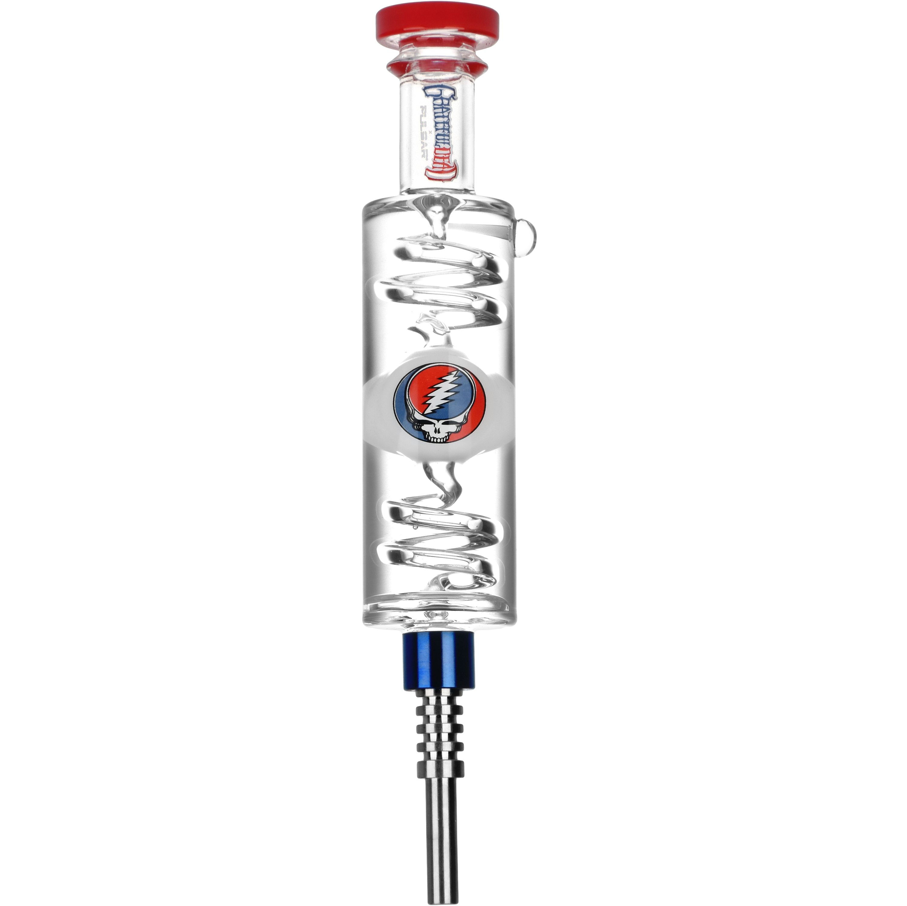 Grateful Dead x Pulsar Glycerin Dab Straw & Dab Dish | Stealie | Front View