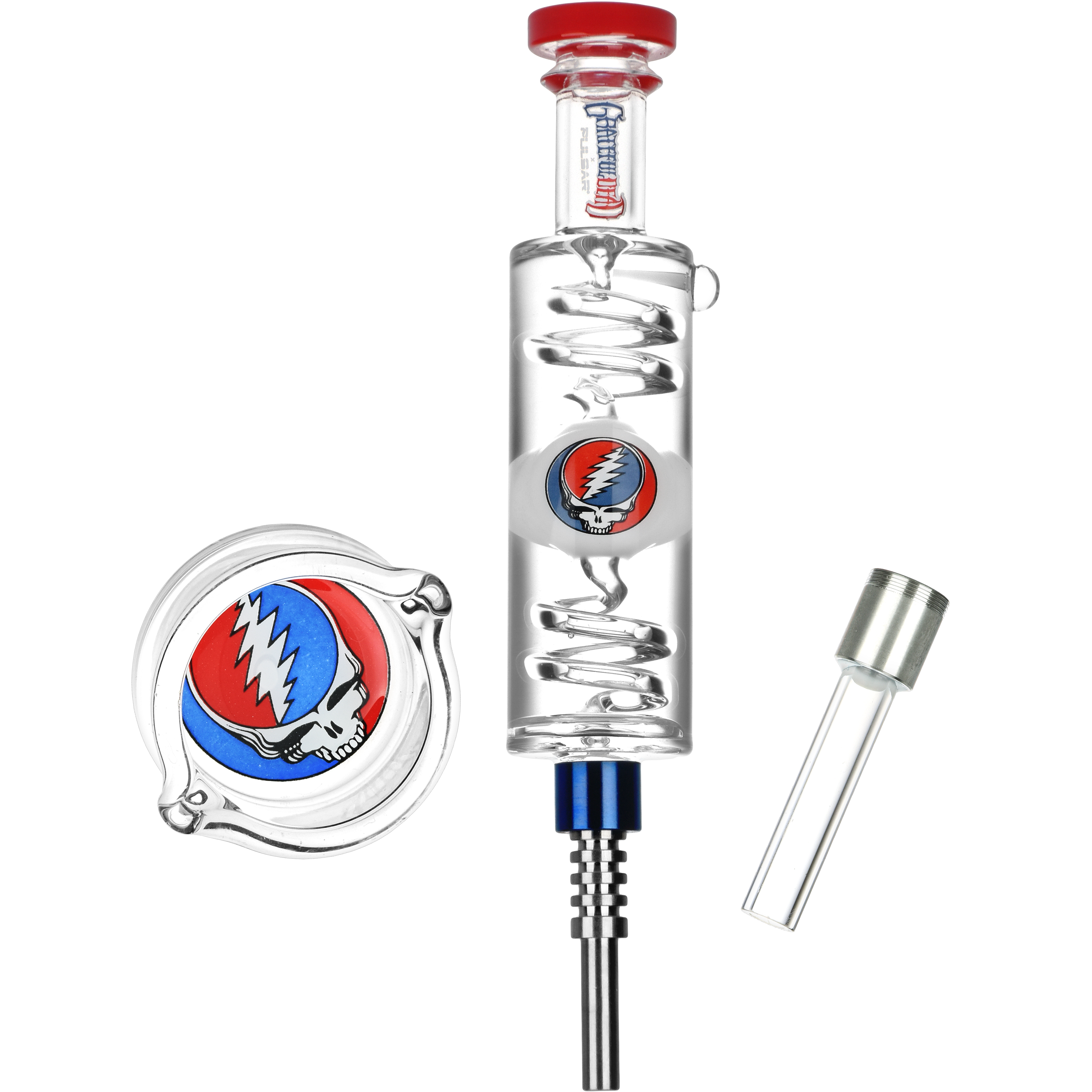 Grateful Dead x Pulsar Glycerin Dab Straw & Dab Dish | Stealie | Full Set