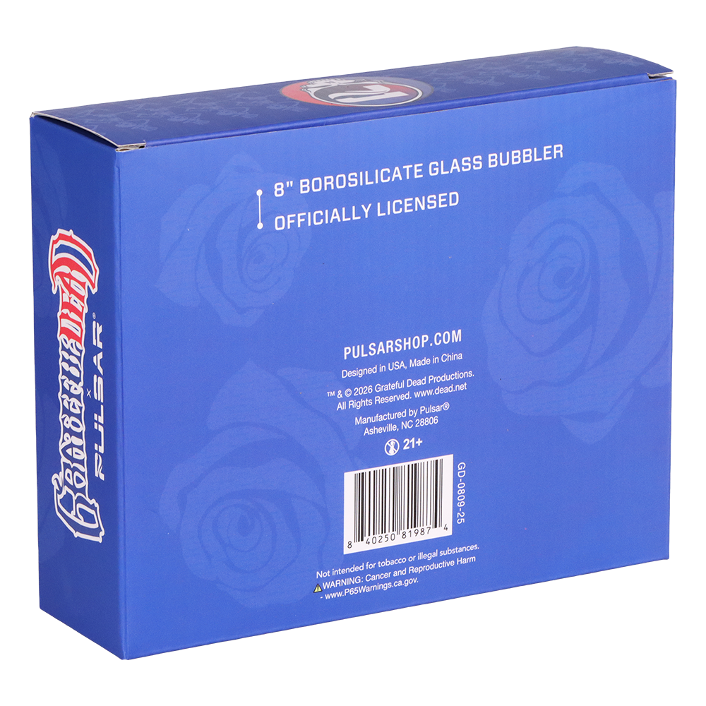 Grateful Dead x Pulsar Hammer Bubbler | Bertha | Packaging Back View