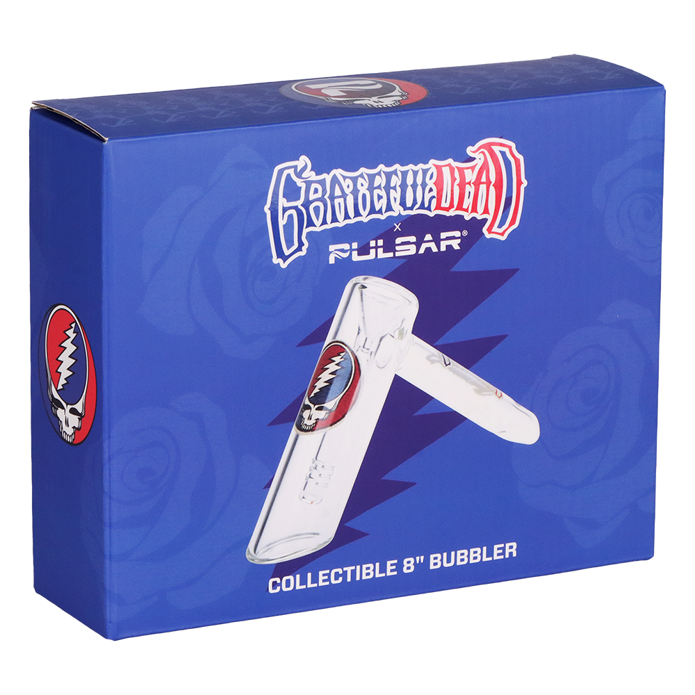 Grateful Dead x Pulsar Hammer Bubbler | Patchwork | Packaging Front View