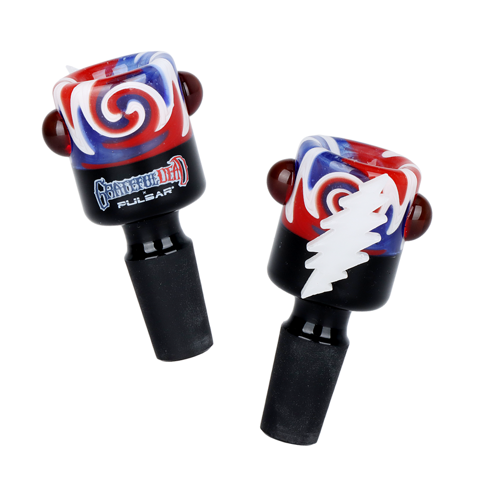 Grateful Dead x Pulsar Inside Print Straight Tube Bong | Wig Wag Bowl Herb Slide