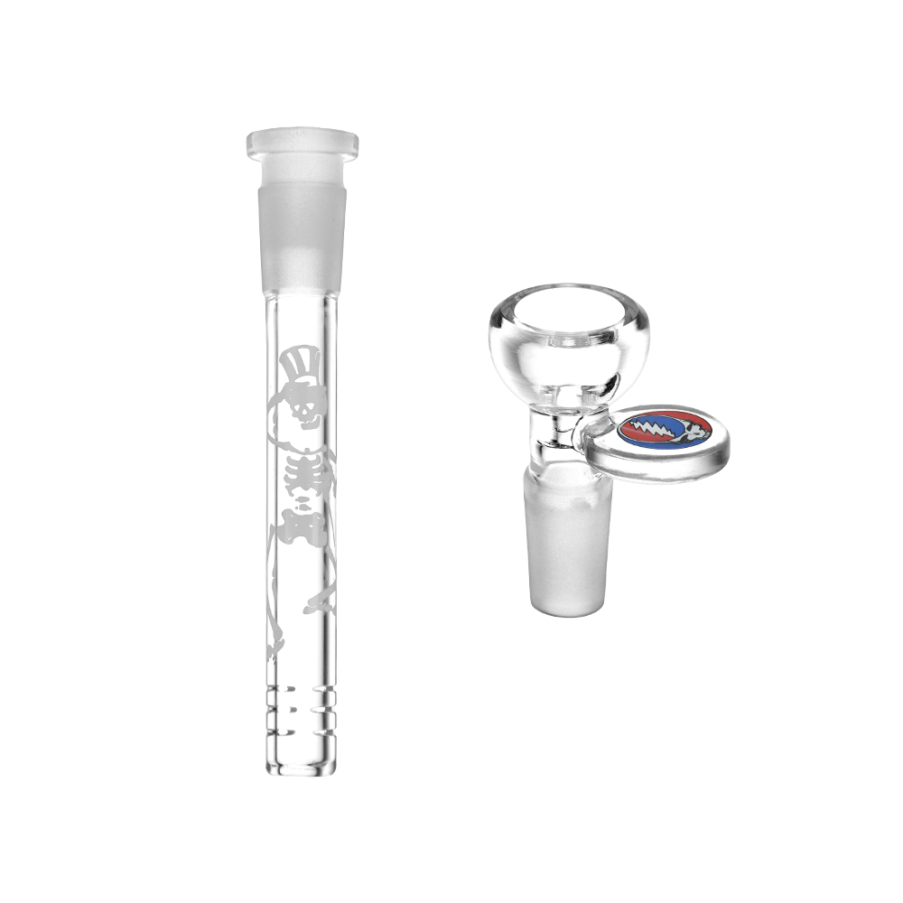 Grateful Dead x Pulsar Space Your Face Straight Tube Bong | Downstem & Herb Slide