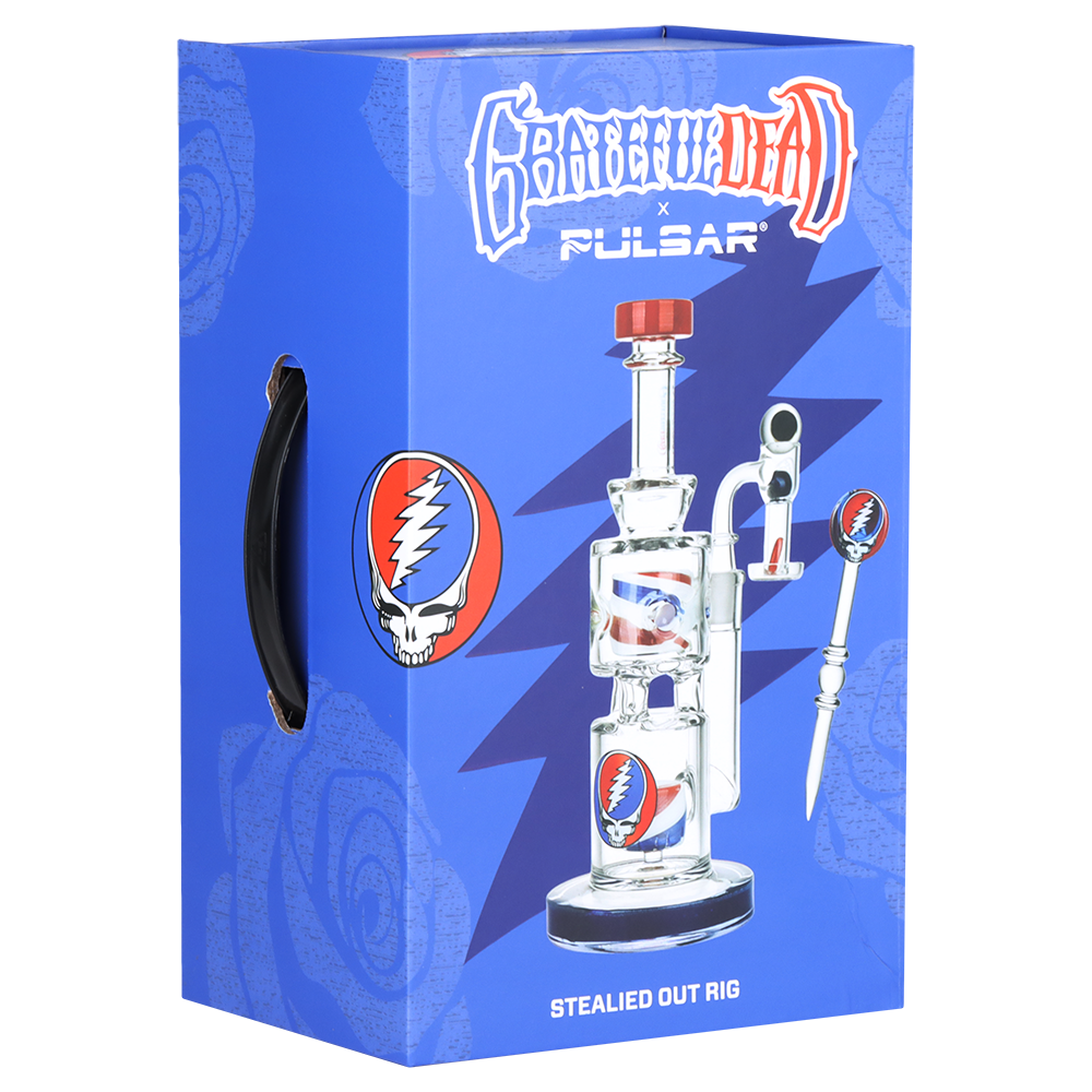 Grateful Dead x Pulsar Stealied Out Dab Rig Set | Packaging | Front View