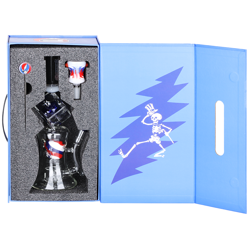 Grateful Dead x Pulsar Tesseract Hypercube Bong Set | Gift Box Packaging | Open View