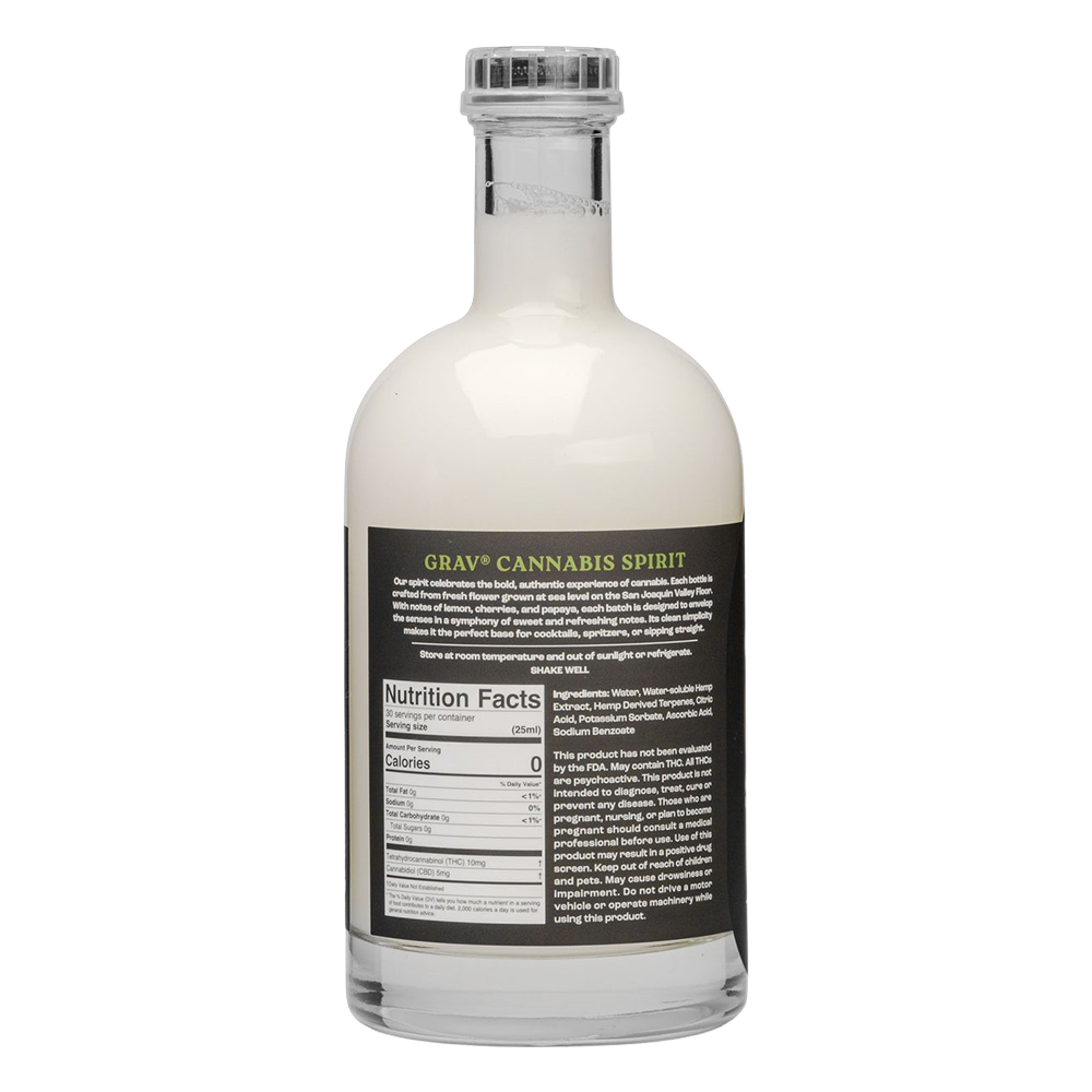 GRAV Black Label D9 THC Spirits | Nutrition Info