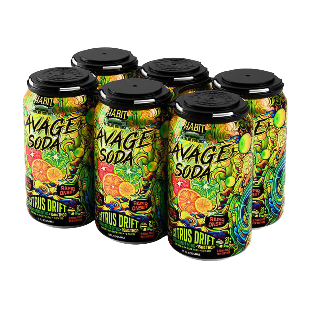Habit D9 THC Savage Edition Soda | Citrus Drift | 6 Pack