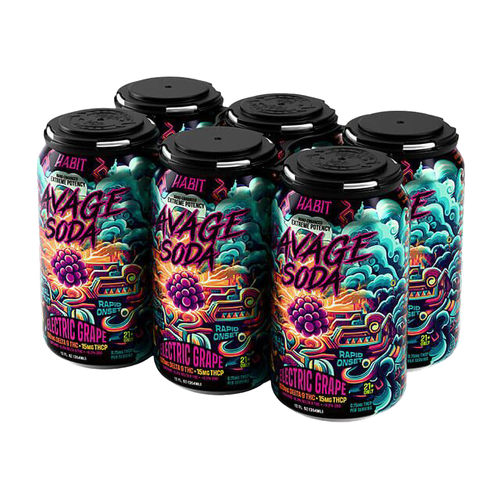 Habit D9 THC Savage Edition Soda | Electric Grape | 6 Pack