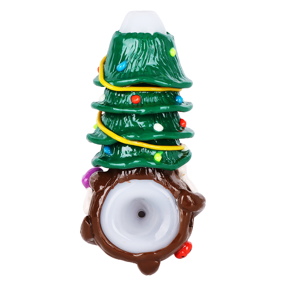 Holiday Shroom Tree Hand Pipe | Top View