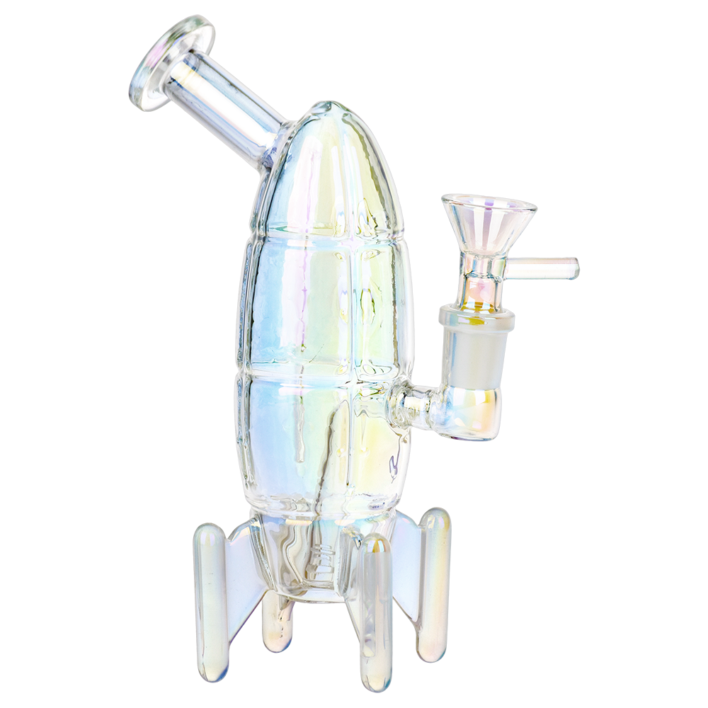 Journey To The Stars Electroplated Rocket Bong | Frontal Side View