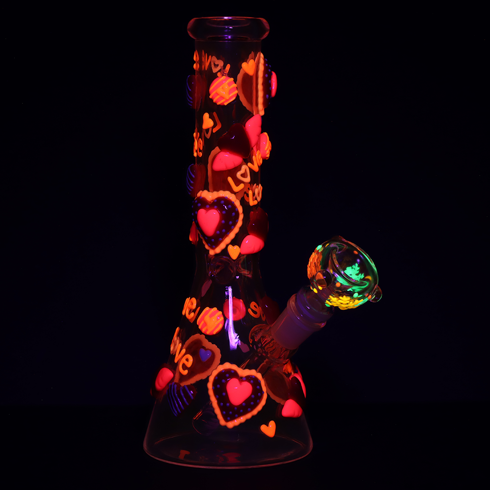 Lover's Glow Beaker Bong | Glow In The Dark Accents