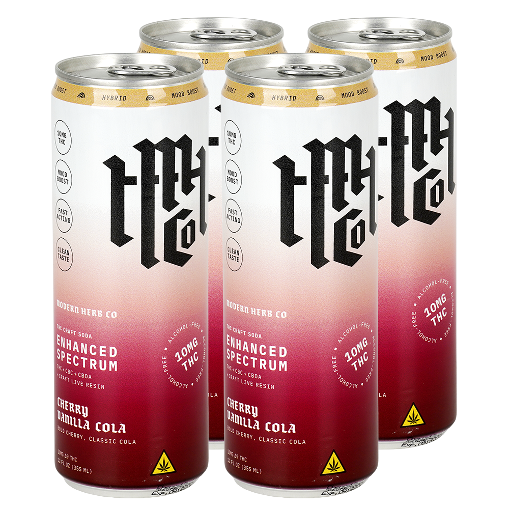 Modern Herb Co D9 THC Craft Soda | Cherry Vanilla Cola | 4 Pack