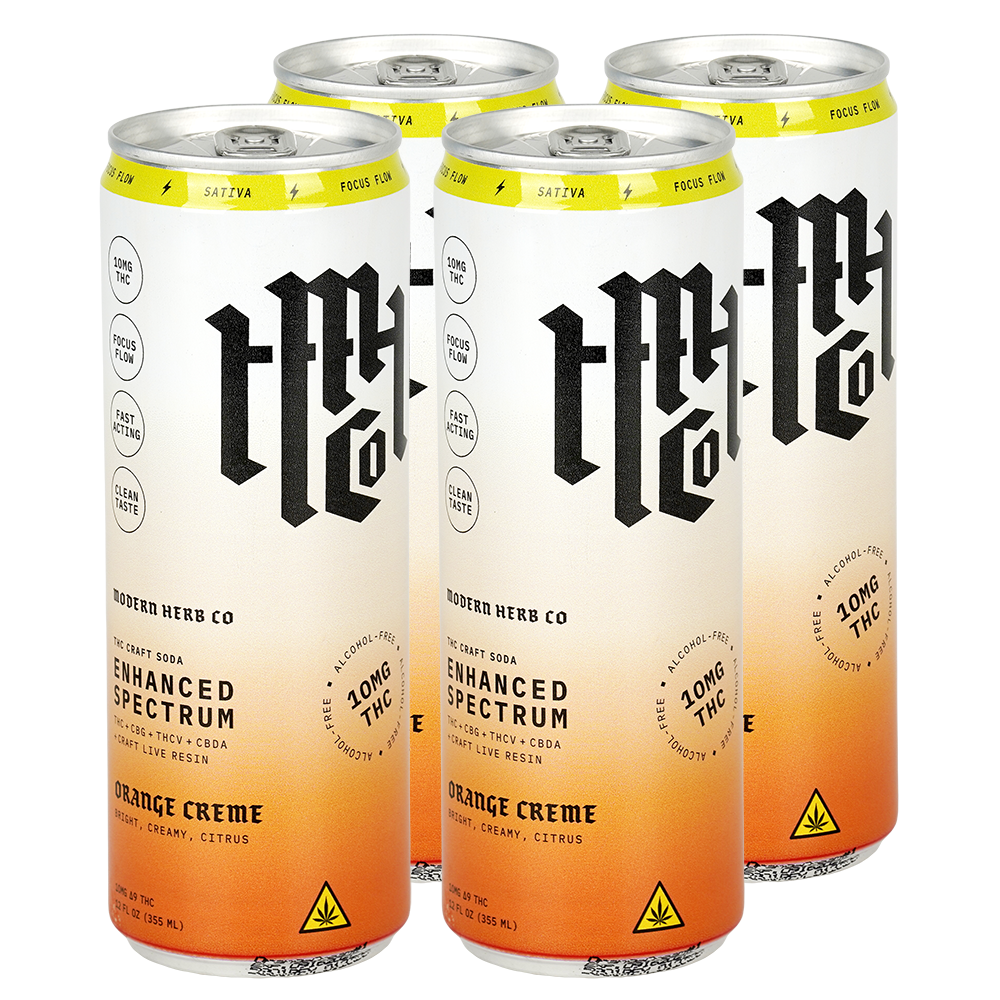 Modern Herb Co D9 THC Craft Soda | Orange Creme | 4 Pack