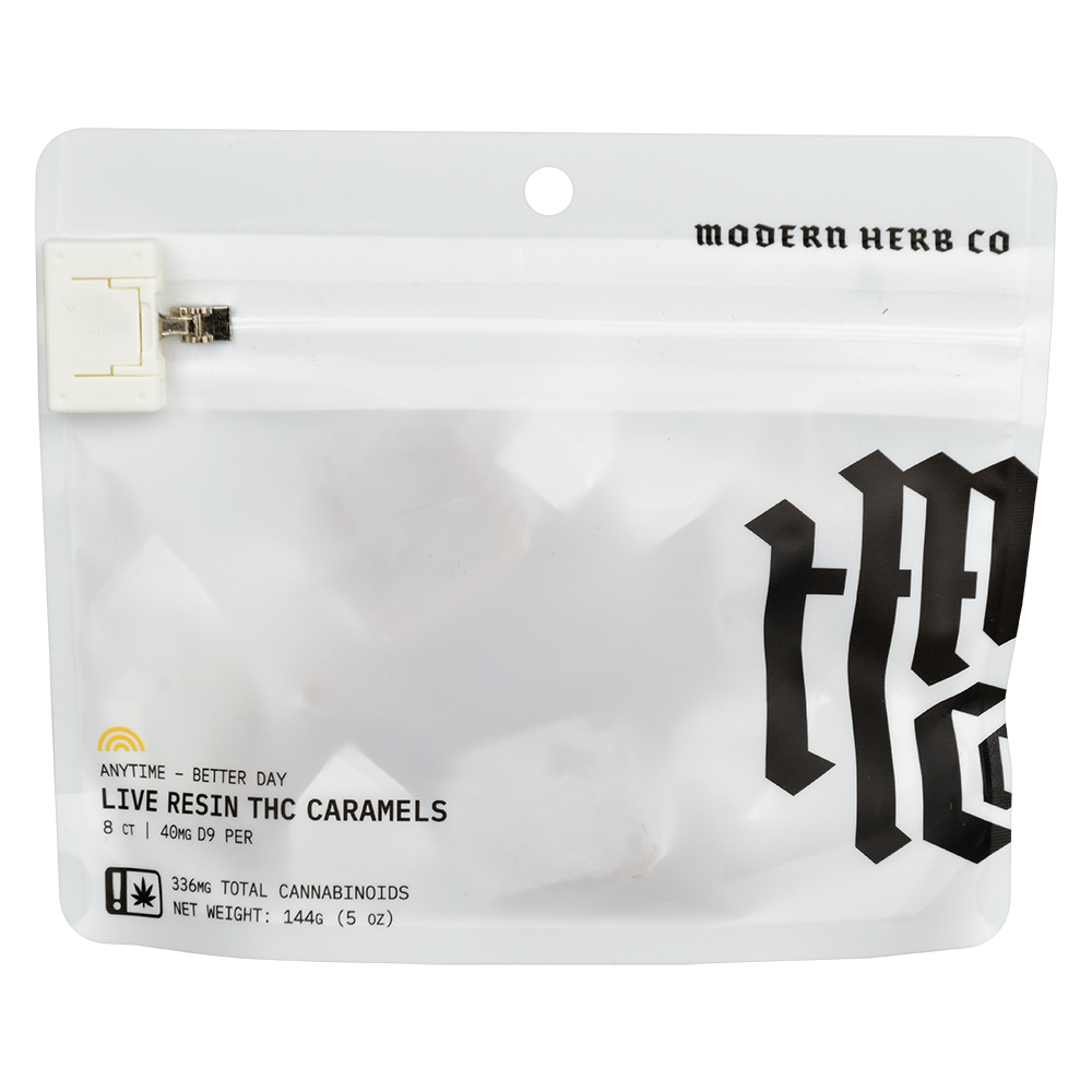 Delta 9 Live Resin Anytime Caramels | Modern Herb Co Edibles