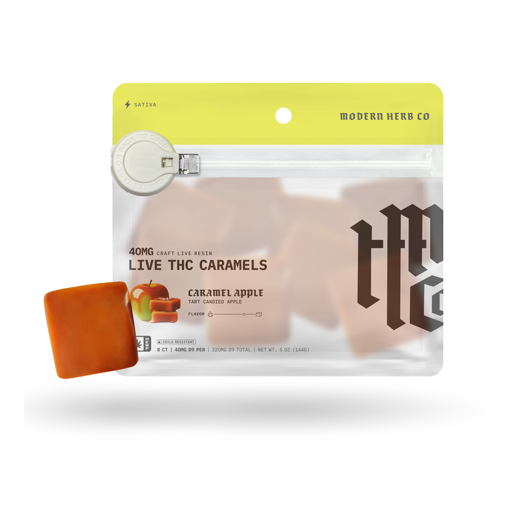 Modern Herb Co Delta 9 Live Resin Caramels | Caramel Apple | 8 Count Package