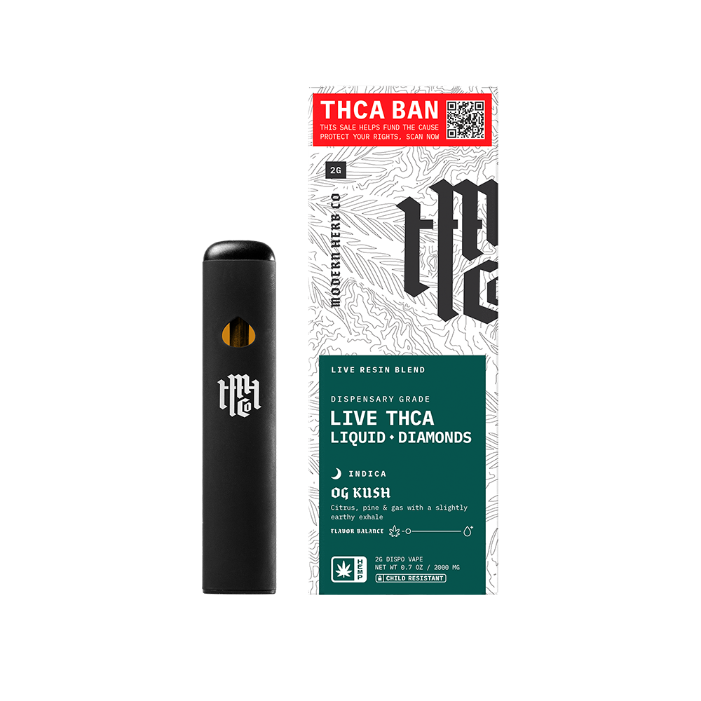 Modern Herb Co Liquid Diamonds THCA Disposable Vape | OG Kush | 2 Gram