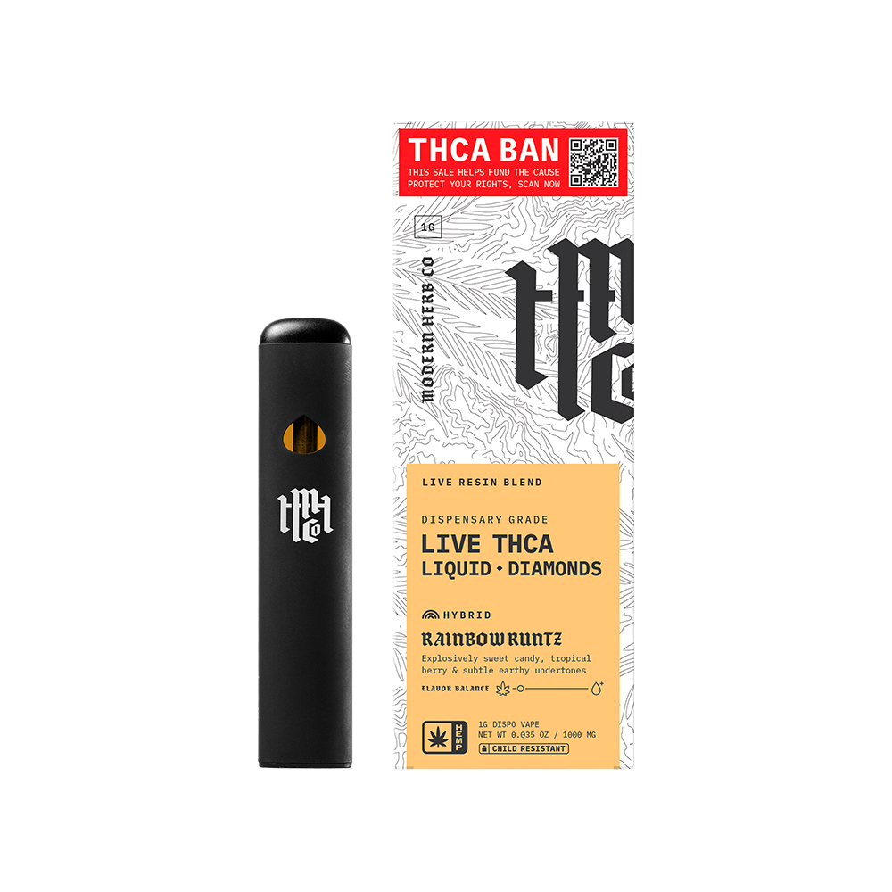 Modern Herb Co Liquid Diamonds THCA Disposable Vape | Rainbow Runtz | 1 Gram