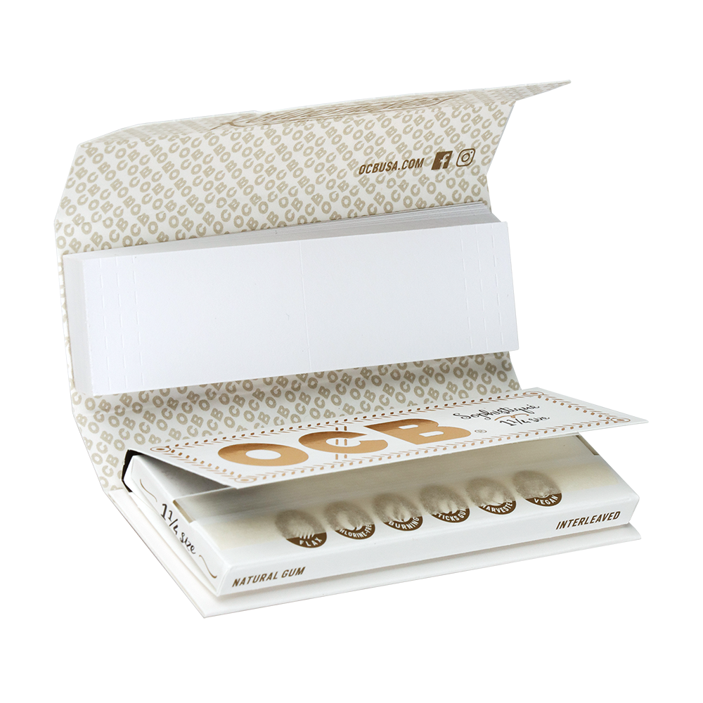 OCB Sophistique 1-1/4 Rolling Papers & Tips | Individual Booklet | Open View