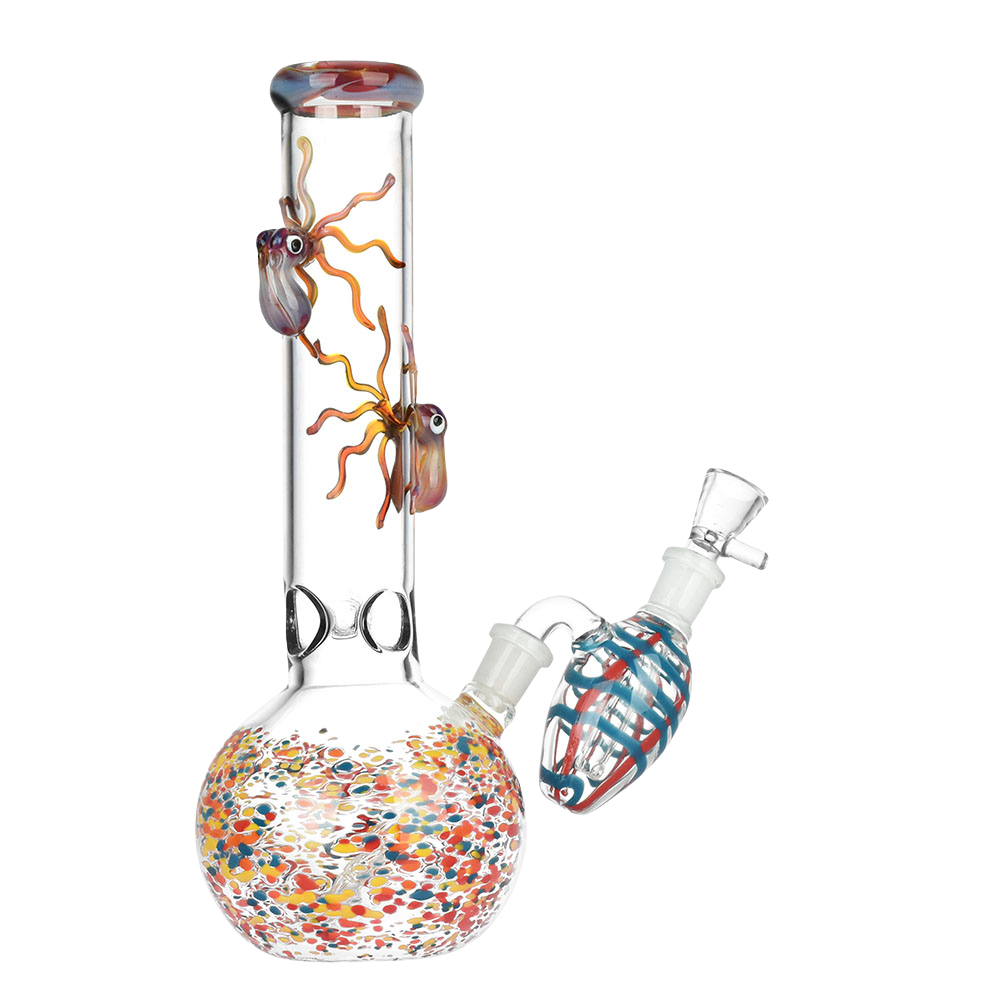 Octopus Frit Bubble Base Bong & Ash Catcher | Back View