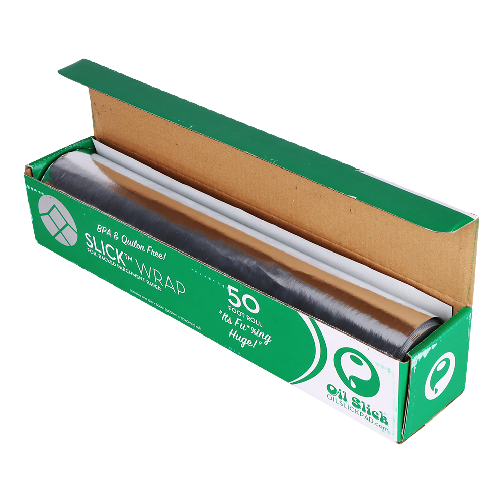 Oil Slick 'Slick Wrap' Foil-Backed Parchment Roll | Open View