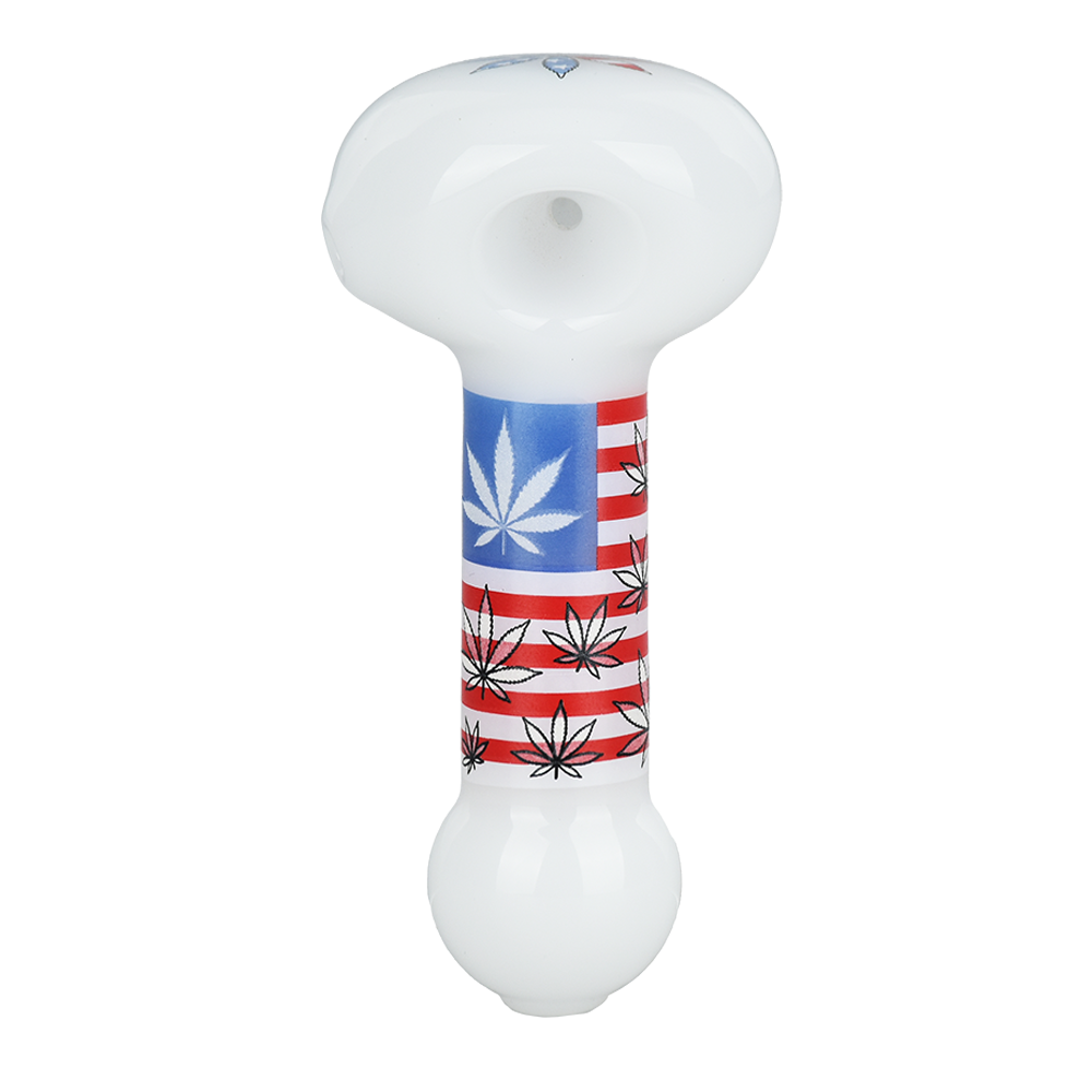 Patriotic Leaf Glow Spoon Pipe | Top View