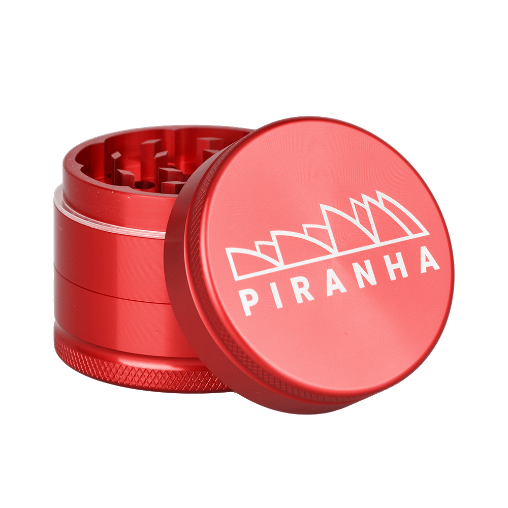 Piranha Aluminum Grinder | 3pc | 2" | Red