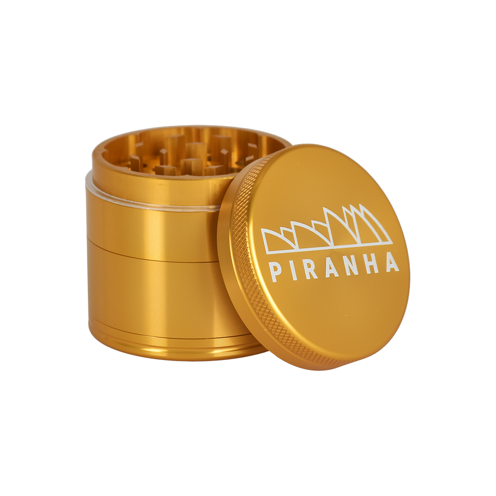 Piranha Aluminum Grinder | 4pc | 2" | Gold