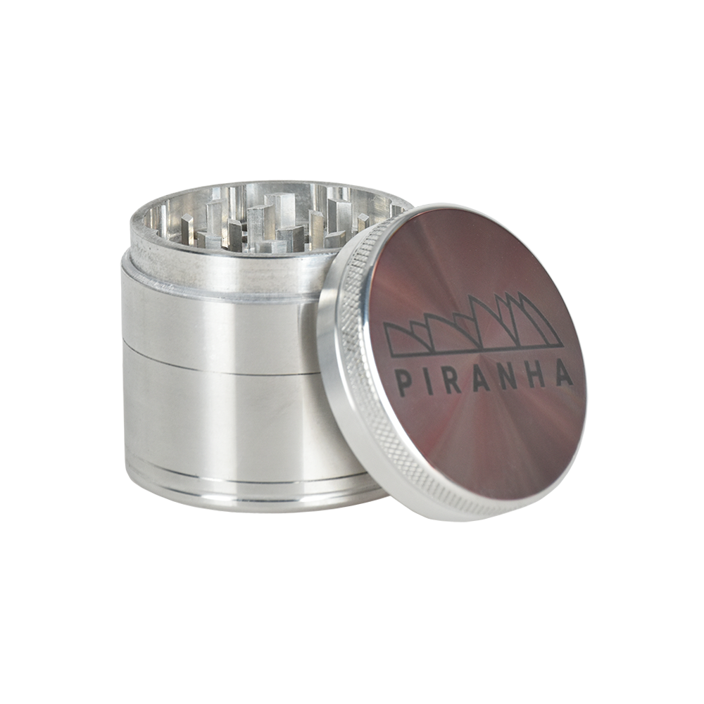 Piranha Aluminum Grinder | 4pc | 2" | Silver