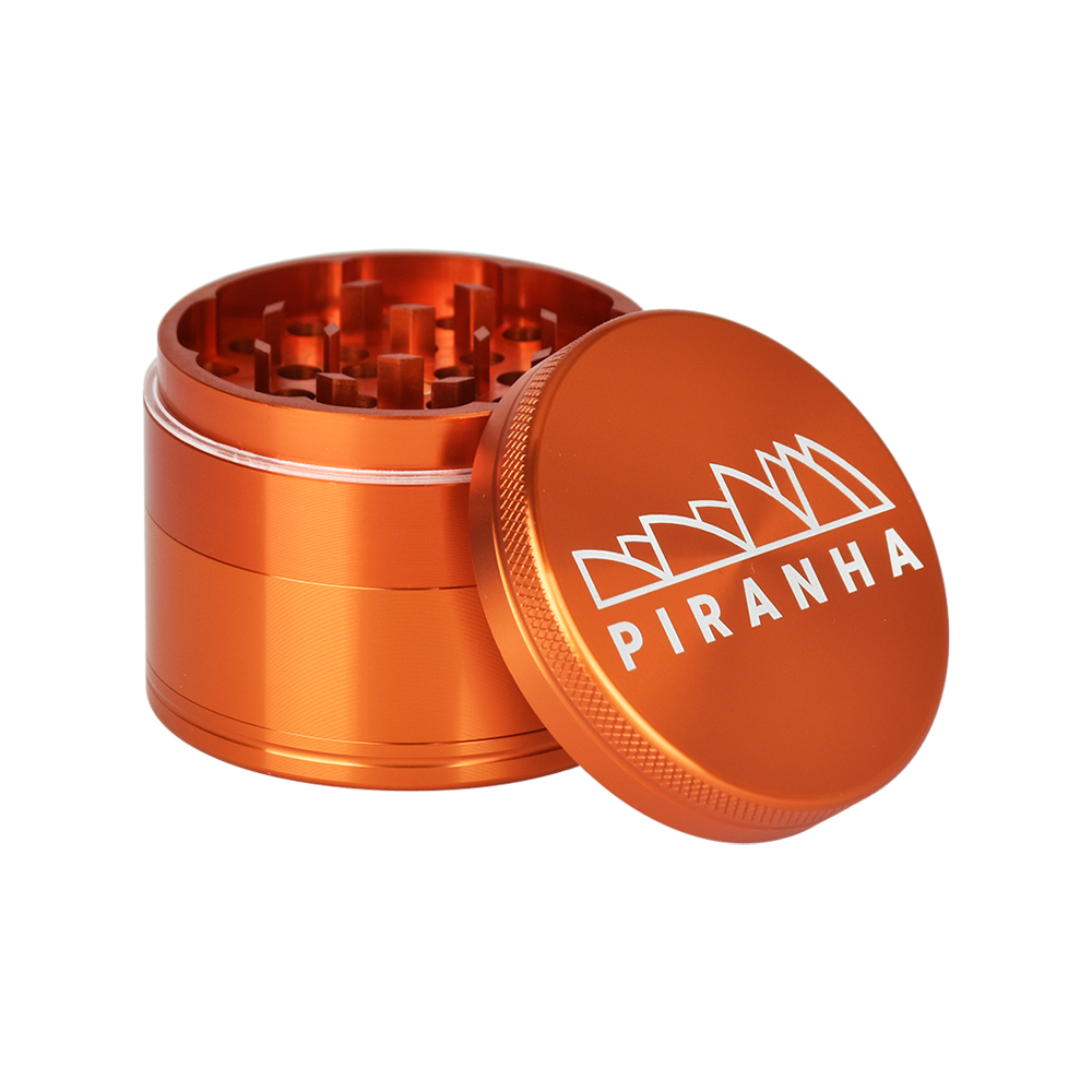 Piranha Aluminum Grinder | 4pc | 2.2" | Orange